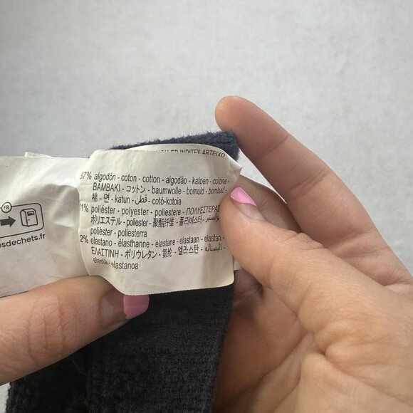 Zara Pants Mens Medium Navy Blue Textured Pleated Front Trousers Classic Fit - Picture 16 of 16